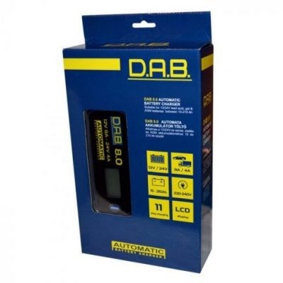DAB 8.0 AUTOMATA AKKUMULÁTOR TÖLTŐ 12/24V 4/8A