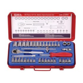   GENIUS CROWAFEJ+CSAVARHÚZÓ KÉSZLET 5 FÉLE FEJJEL, METRIKUS 1/4' 39DB-OS