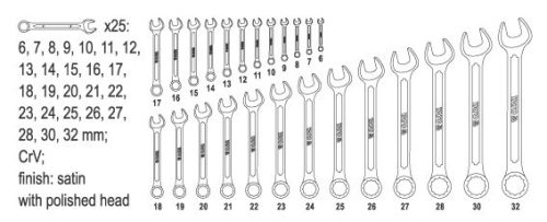 YATO CSILLAG-VILLÁS KULCS KÉSZLET 25 RÉSZES 6-32MM