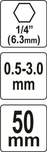 YATO TOKMÁNY HATLAP BEFOGÁSSAL 1/4' 0,5-3MM