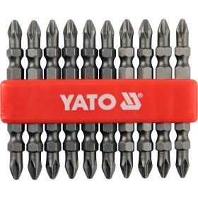 YATO BEHAJTÓHEGY KÉSZLET KÉTOLDALAS, 65MM 10DB-OS PH2