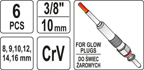 YATO GYÚJTÁSSZERELŐ KULCSKÉSZLET 3/8'