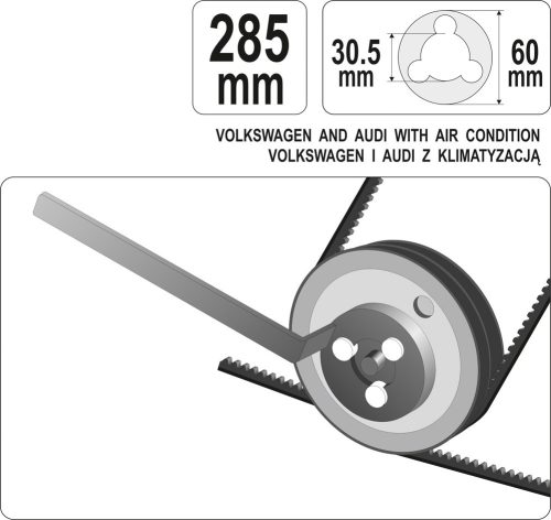 YATO VÍZPUMPAFOGÓ VW ÉS AUDI LÉGKONDÍCIONÁLT GÉPKOCSIKHOZ 285MM