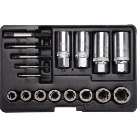   YATO RONCSOLT CSAVARFEJ ÉS TÖRTCSAVAR KISZEDŐ KÉSZLET 17 RÉSZES