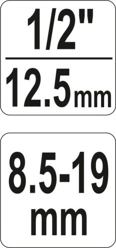 YATO SÉRÜLT CSAVAR KISZEDŐ 1/2' 8,5-19MM