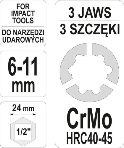 YATO TŐCSAVAR KISZEDŐ 1/2' 6-11MM
