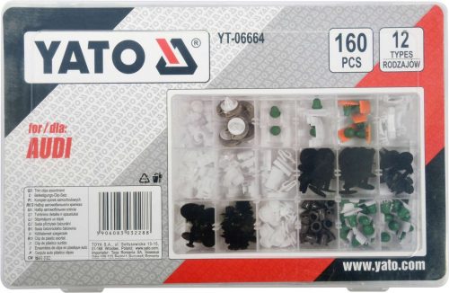 YATO AUDI PATENT, RÖGZÍTŐELEM KÉSZLET 160 RÉSZES