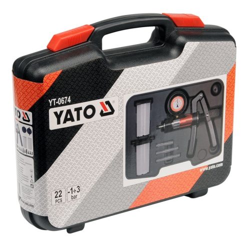 YATO VÁKUM- ÉS AC- PUMPA MÉRŐ KÉSZLET 22 RÉSZES -1÷3 BAR