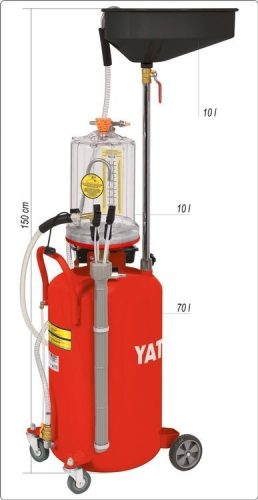 YATO PNEUMATIKUS FÁRADTOLAJ GYŰJTŐ TARTÁLY 8BAR 70L