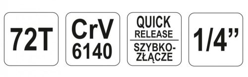 YATO HAJTÓSZÁR RACSNIS 1/4' 72T HAJLÍTOTT