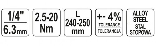YATO NYOMATÉKKULCS 1/4' 2,5-20Nm