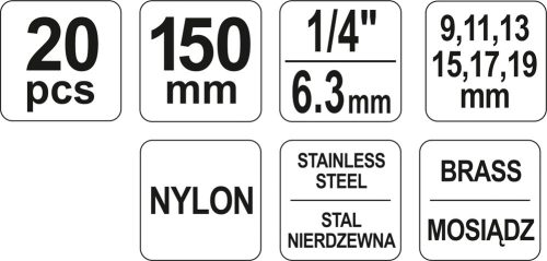 YATO TISZTÍTÓ KEFE KÉSZLET 20 RÉSZES