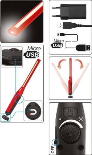 YATO AKKUS LED MUNKALÁMPA/ZSEBLÁMPA 10W 600LM