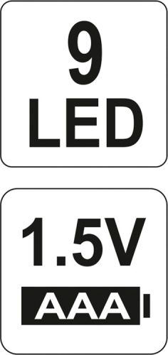 YATO ZSEBLÁMPA 9 LED-ES
