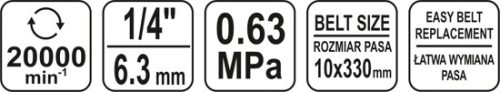 YATO PNEUMATIKUS SZALAGCSISZOLÓ 10X330MM