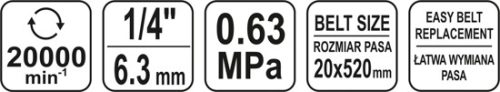 YATO PNEUMATIKUS SZALAGCSISZOLÓ 20X520MM