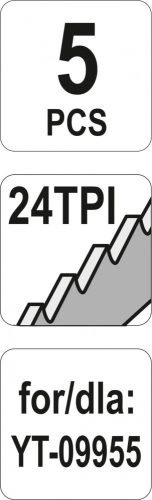 YATO ORRFŰRÉSZLAP 5DB 24TPI