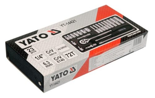 YATO DUGÓKULCS KÉSZLET 1/4' 4-13MM 23 RÉSZES