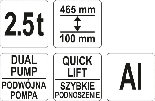 YATO HIDRAULIKUS KROKODIL EMELŐ 2,5T 100-465MM