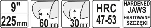 YATO ÁLLÍTHATÓ CSŐFOGÓ 225MM