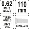 YATO PNEUMATIKUS LEFÚVATÓ PISZTOLY TURBO, 6 BAR 110MM FÚVÓKA