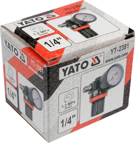 YATO NYOMÁSCSÖKKENTŐ SZELEP NYOMÁSMÉRŐVEL 1/4'
