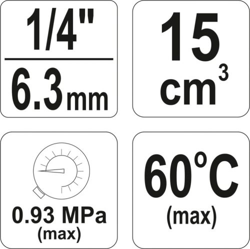 YATO LEVEGŐSZŰRŐ NYOMÁSSZABÁLYOZÓVAL 1/4' 15 cm3