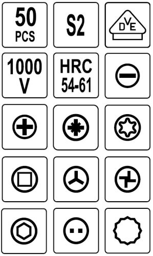 YATO SZIGETELT CSAVARHÚZÓ KÉSZLET 50 RÉSZES