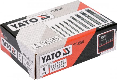 YATO BŐRLYUKASZTÓ KÉSZLET 2-10MM 9 RÉSZES