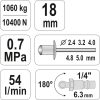 YATO PNEUMATIKUS POPSZEGECSHÚZÓ 1/4' 0,7 MPa 54 l/min