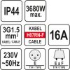 YATO HOSSZABBÍTÓ 3-AS ELOSZTÓ IP44 20M