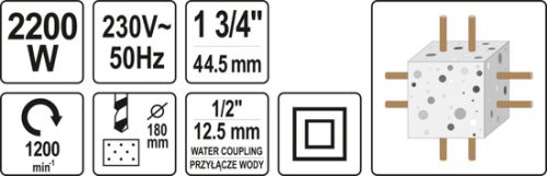 YATO GYÉMÁNTFÚRÓGÉP 2200W 5/4' 32MM