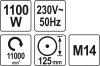 YATO SAROKCSISZOLÓ 125MM 1100W