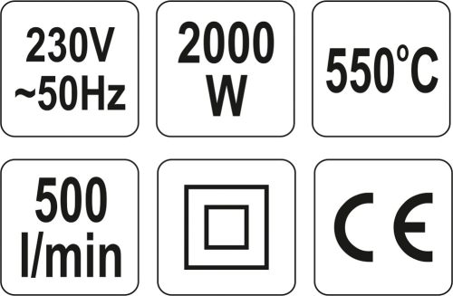 YATO HŐLÉGFÚVÓ 2000W TARTOZÉKOKKAL