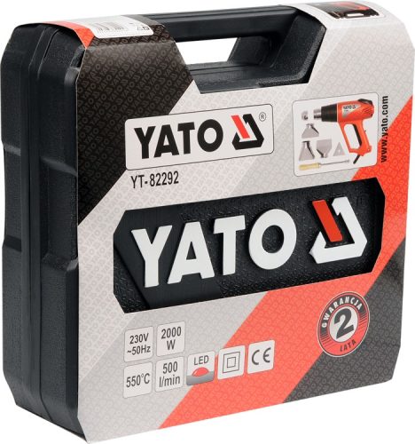 YATO HŐLÉGFÚVÓ 2000W LED KIJELZŐVEL, TARTOZÉKOKKAL