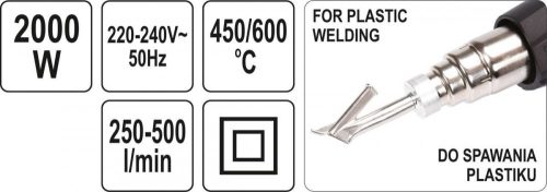 YATO HŐLÉGFÚVÓ 2000W 450-600°C