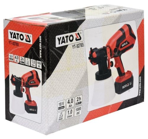 YATO AKKUS FESTÉKSZÓRÓ 18V 4.0Ah+TÖLTŐ Ø 2,2 mm 1 L