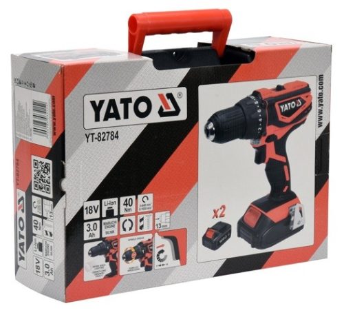YATO AKKUS ÜTVEFÚRÓ-CSAVAROZÓ 18V 2x3,0 Ah AKKU+TÖLTŐ