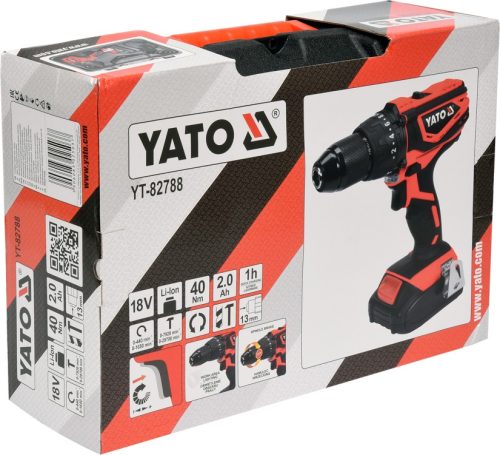 YATO AKKUS ÜTVEFÚRÓ-CSAVAROZÓ 18V 2Ah AKKU+TÖLTŐ JAPÁN MOTORRAL