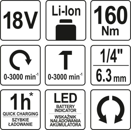 YATO AKKUS ÜTVECSAVAROZÓ 18V 160NM AKKU-TÖLTŐ NÉLKÜL