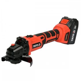   YATO AKKUS SAROKCSISZOLÓ 18V 125MM SZÉNKEFE NÉLKÜL 3,0Ah AKKU+TÖLTŐ