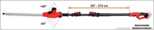 YATO AKKUS LOMBNYÍRÓ 18V AKKU-TÖLTŐ NÉLKÜL 207-274CM