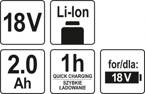 YATO AKKUMULÁTOR 18V 2,0Ah Li-ion