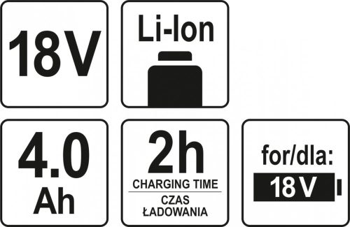 YATO AKKUMULÁTOR 18V 4,0AH Li-ion