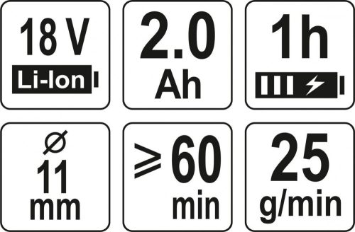 YATO AKKUS RAGASZTÓPISZTOLY 18V 2,0Ah AKKU+TÖLTŐ