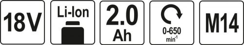 YATO AKKUS HABARCSKEVERŐ 18V 2,0Ah AKKU+TÖLTŐ