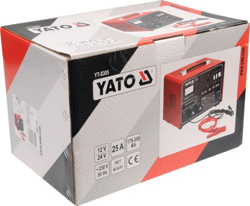 YATO AKKUMULÁTOR TÖLTŐ 12-24V 25A 170-350Ah