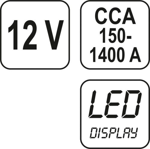YATO AKKUTESZTER 12V DIGITÁLIS CCA 150-1400A