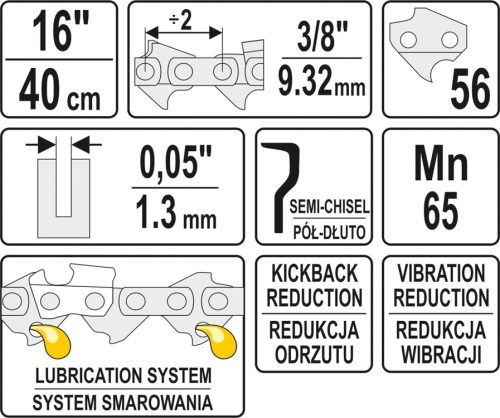 YATO LÁNCFŰRÉSZ LÁNC 40CM 1,3MM