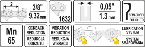 YATO LÁNCFŰRÉSZ LÁNC TEKERCS 1632 SZEM 1,3MM